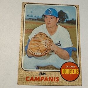 1968 Topps Jim Campanis Vintage Dodgers Baseball Card